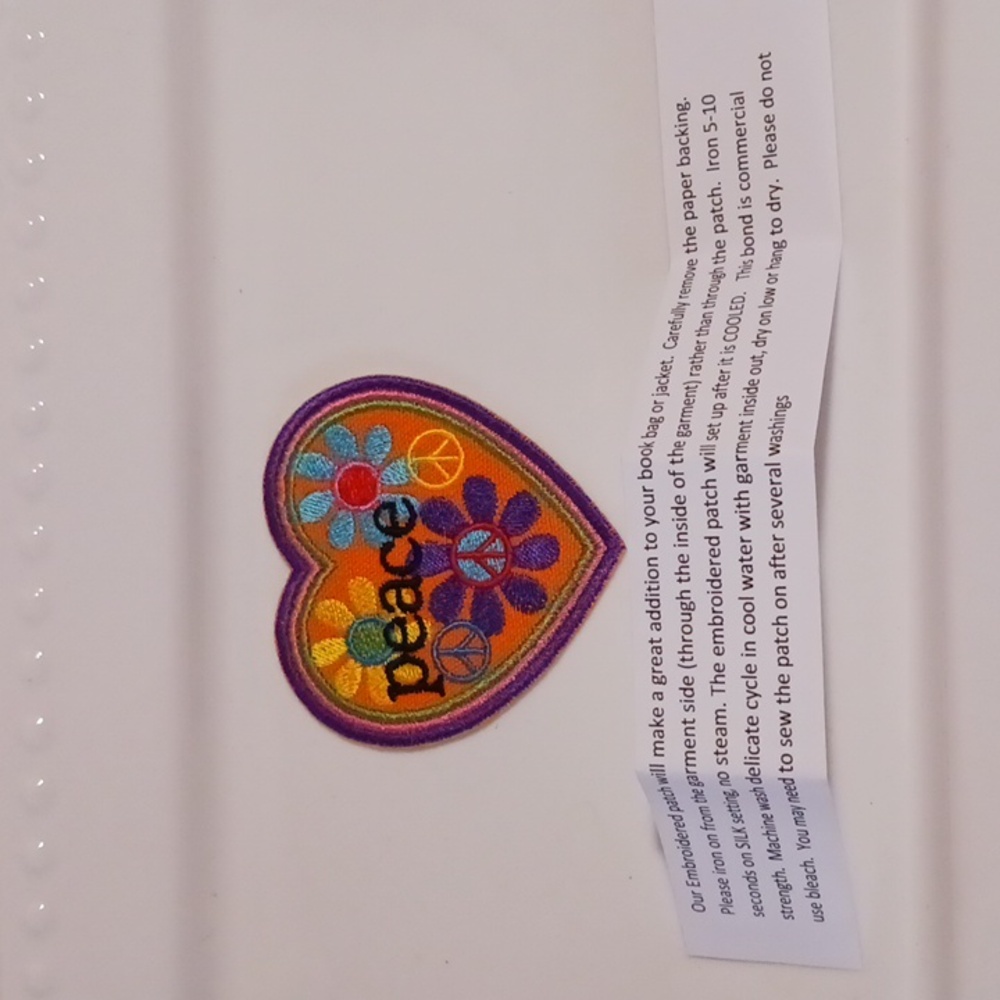 Peace Patch Embroidered Iron-On Patch - image 3